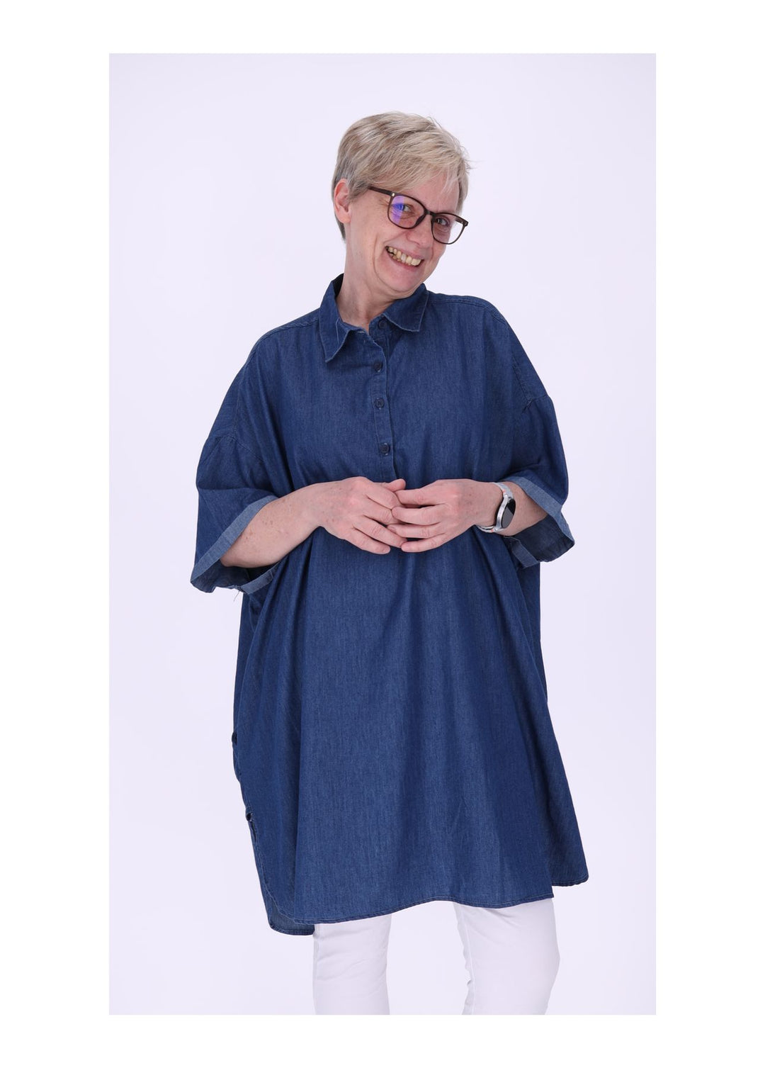 Blusenshirt Damen Jeans Oversized