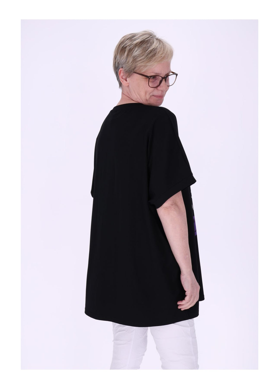 T-Shirt Damen Smiley Pailletten