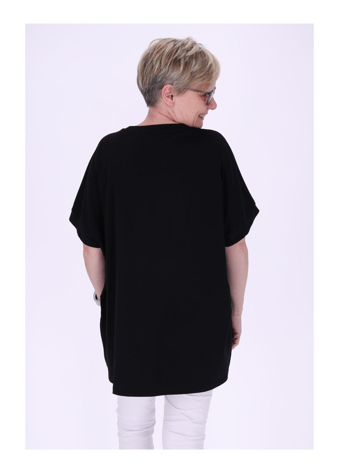T-Shirt Damen Smiley Pailletten