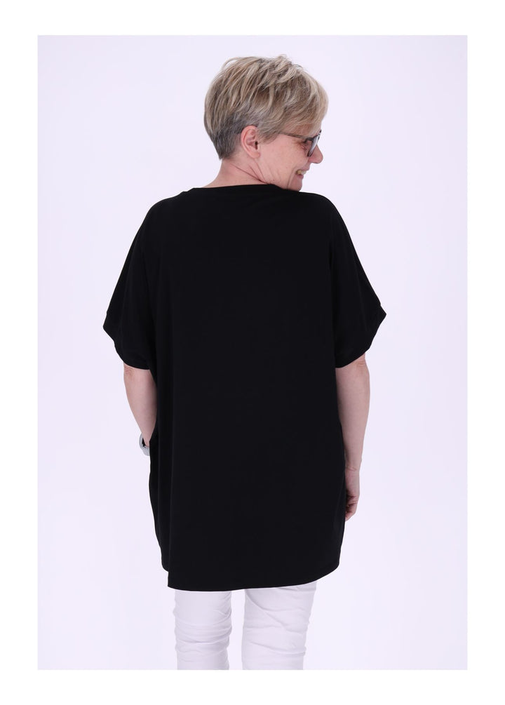 T-Shirt Damen Smiley Pailletten