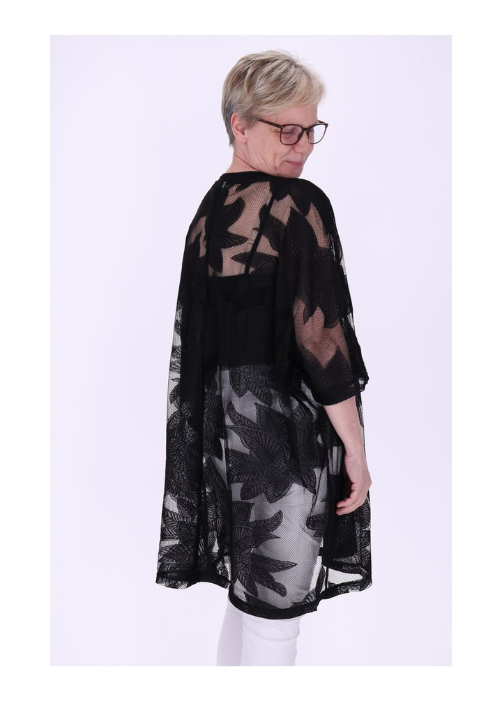T-Shirt Damen Oversized Spitzenoptik