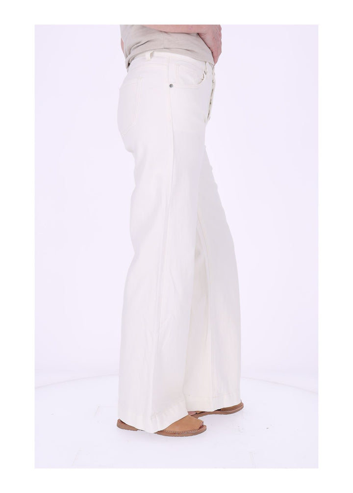 Jeans Damen gerades Bein Knopfleiste