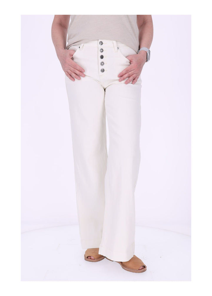 Jeans Damen gerades Bein Knopfleiste