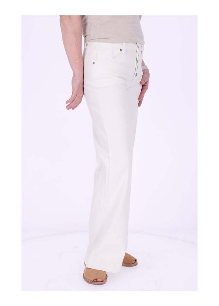 Jeans Damen gerades Bein Knopfleiste