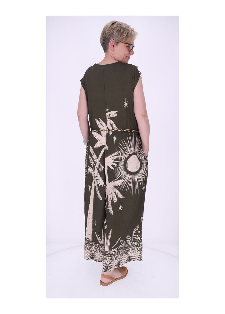 Jumper Damen ohne Arm AOP Palmwedel