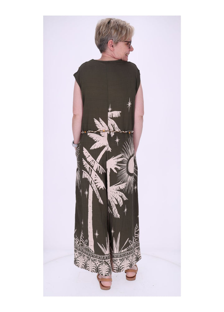 Jumper Damen ohne Arm AOP Palmwedel
