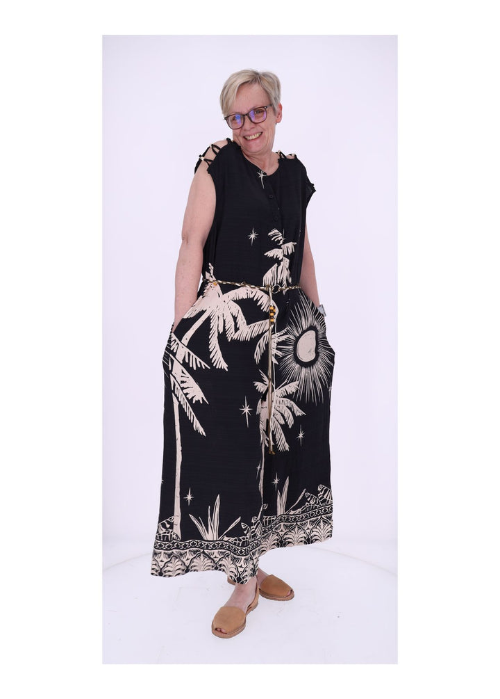 Jumper Damen ohne Arm AOP Palmwedel