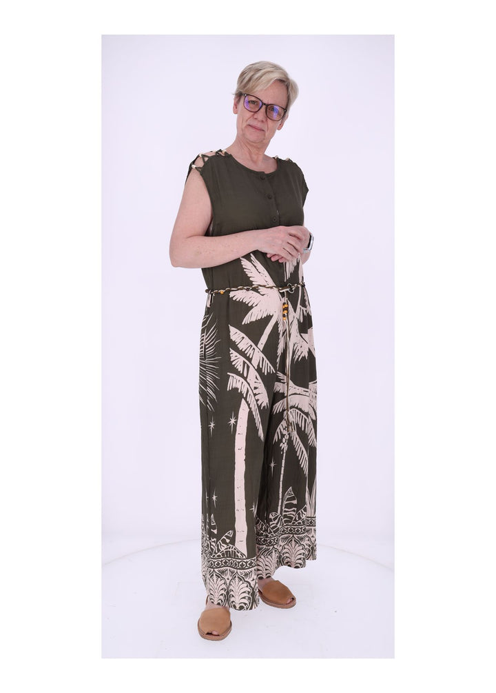 Jumper Damen ohne Arm AOP Palmwedel