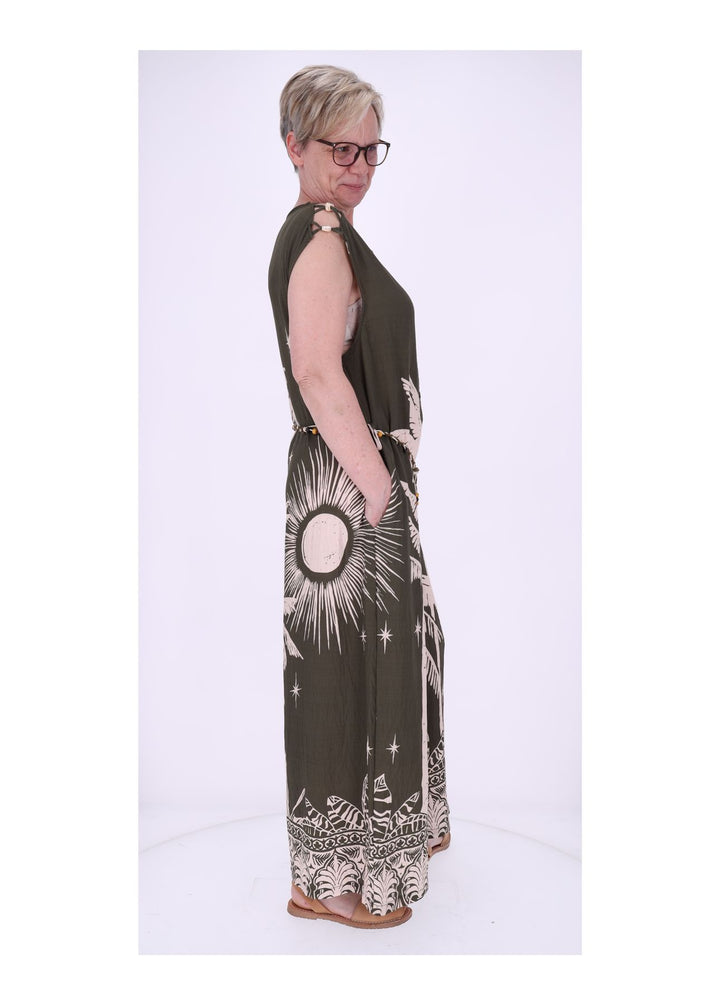 Jumper Damen ohne Arm AOP Palmwedel