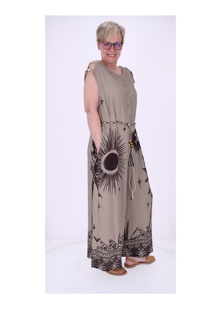 Jumper Damen ohne Arm AOP Palmwedel