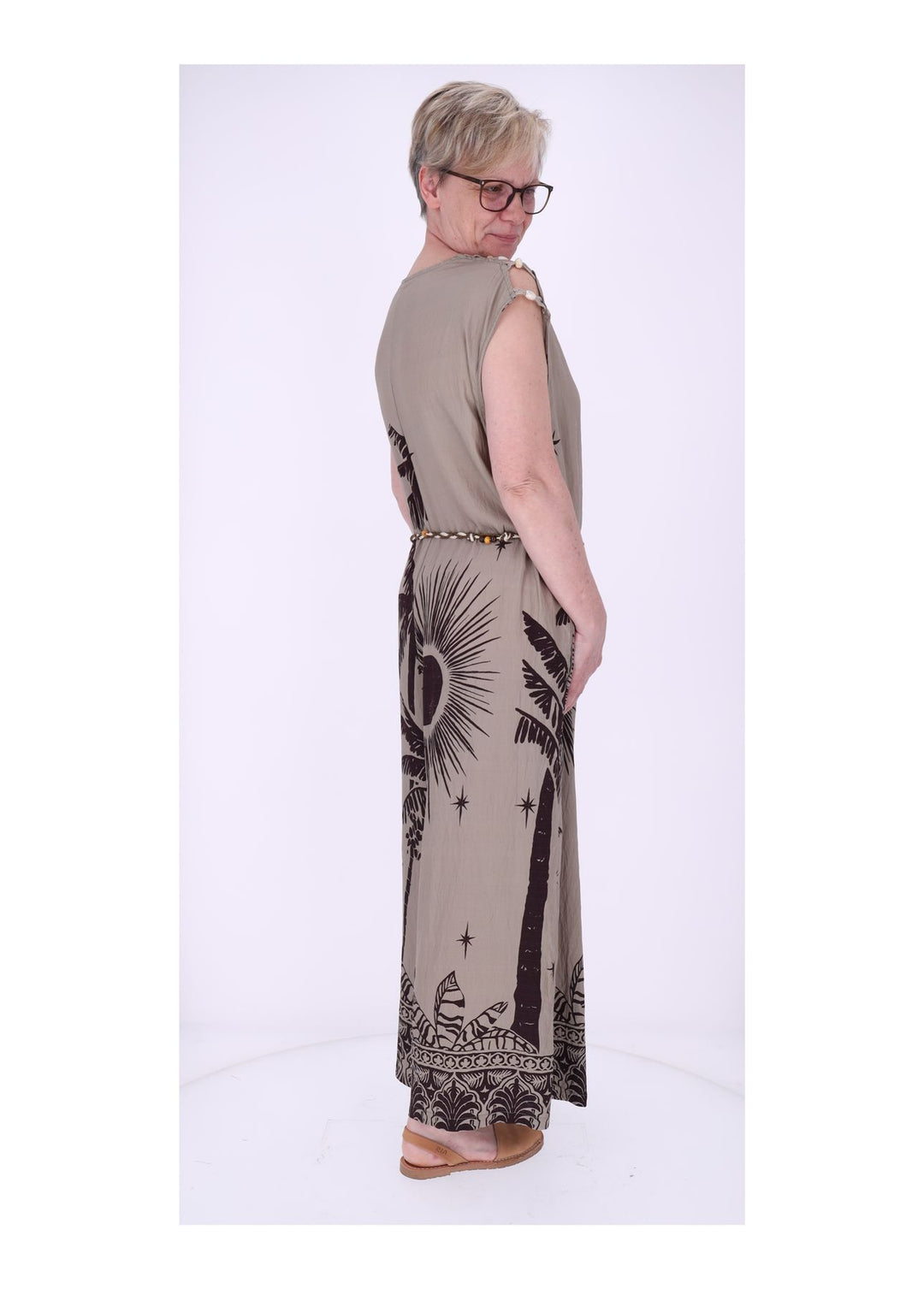Jumper Damen ohne Arm AOP Palmwedel