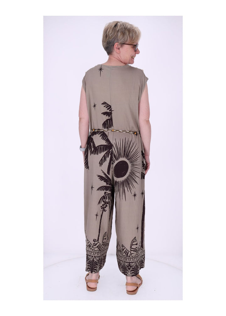 Jumper Damen ohne Arm AOP Palmwedel
