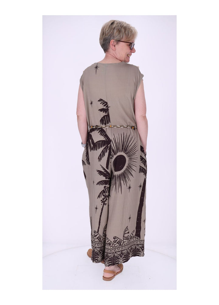 Jumper Damen ohne Arm AOP Palmwedel