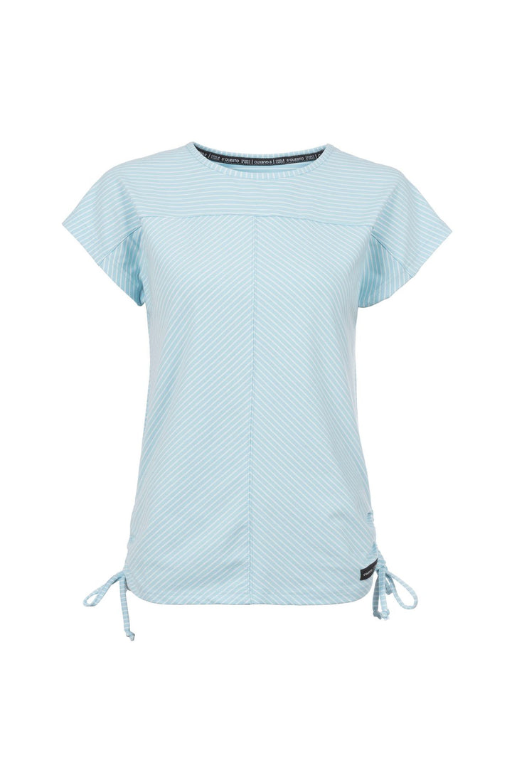 T-Shirt Damen Streifenoptik Seiten gerafft