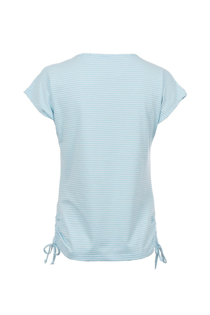 T-Shirt Damen Streifenoptik Seiten gerafft