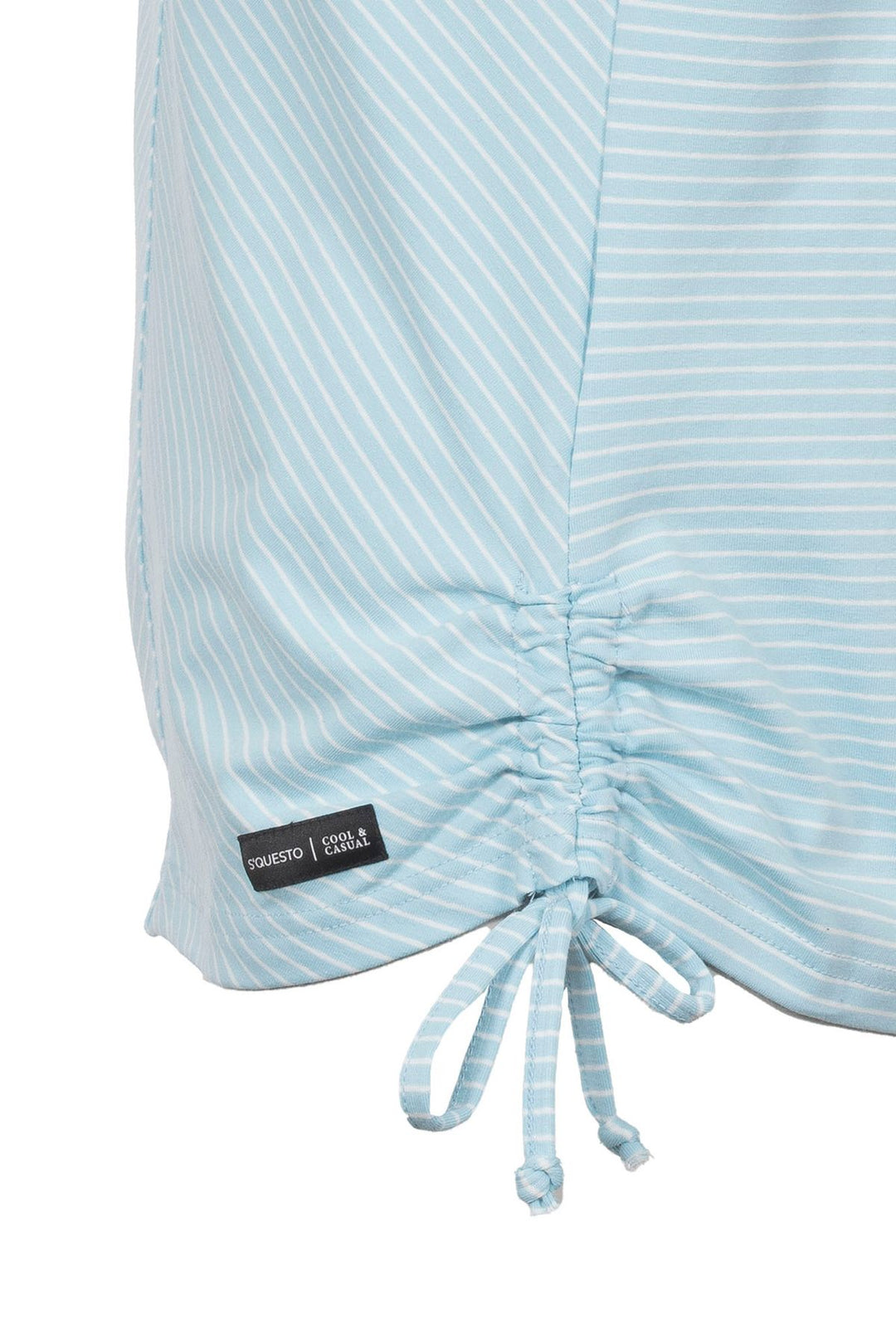 T-Shirt Damen Streifenoptik Seiten gerafft