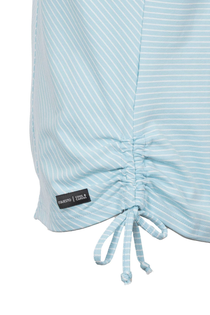 T-Shirt Damen Streifenoptik Seiten gerafft