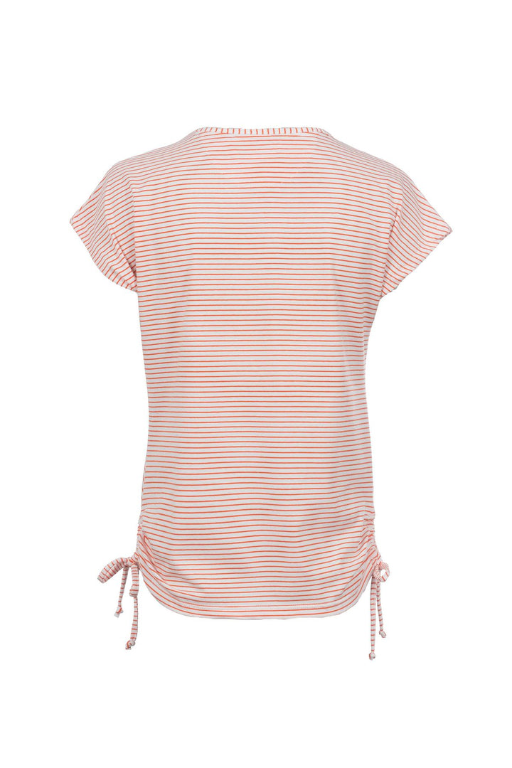 T-Shirt Damen Streifenoptik Seiten gerafft