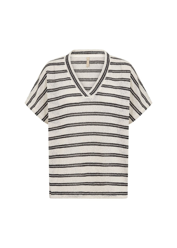 T-Shirt Damen gestrickt Streifenmuster