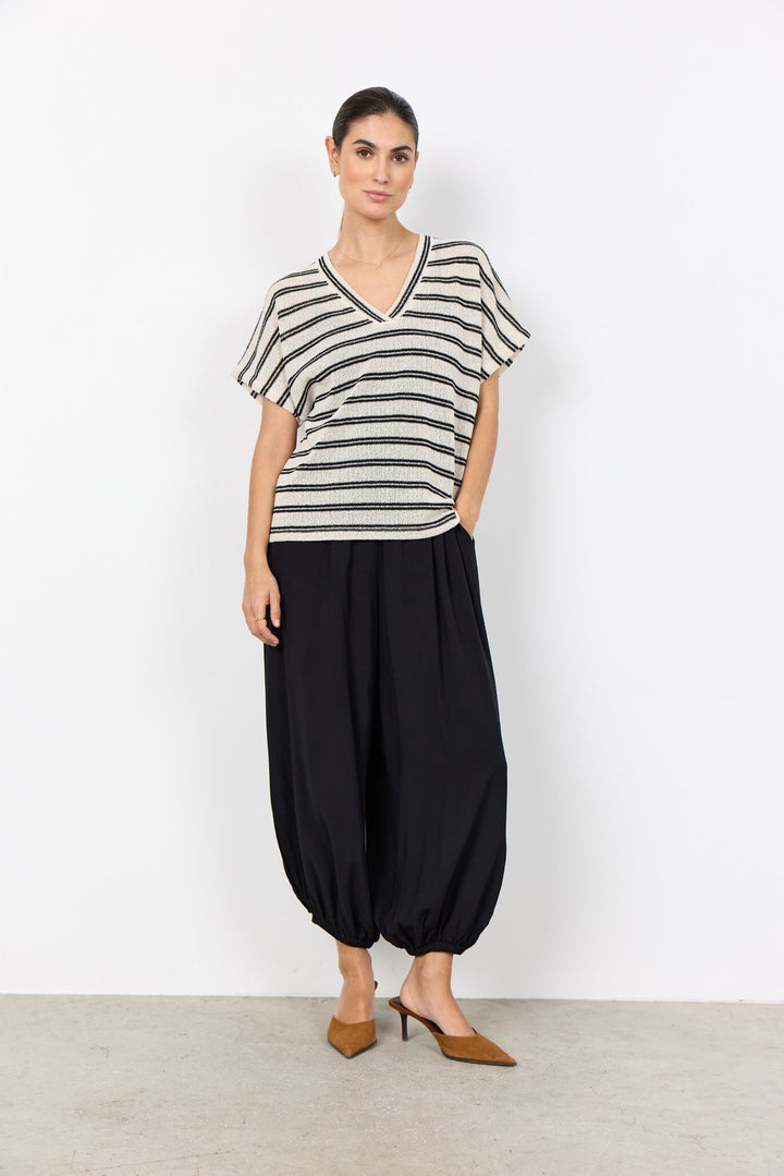 T-Shirt Damen gestrickt Streifenmuster