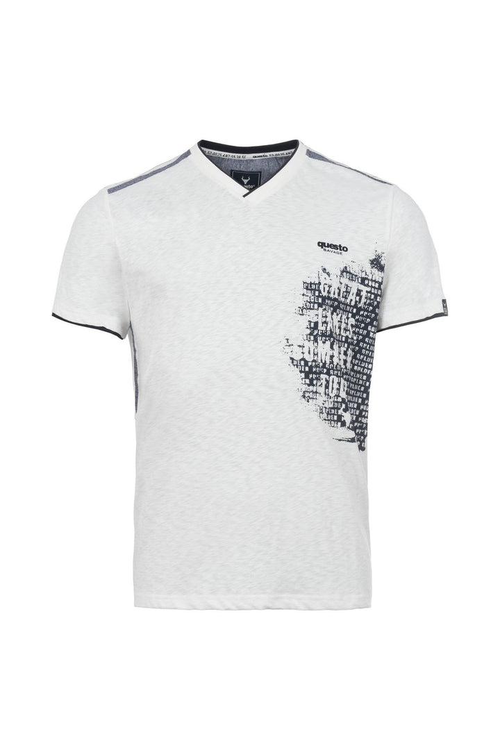 T-Shirt Herren Flammgarn Materialeinsätze