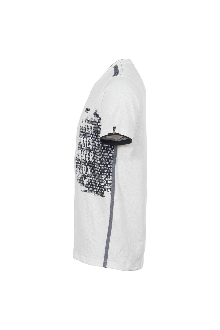 T-Shirt Herren Flammgarn Materialeinsätze