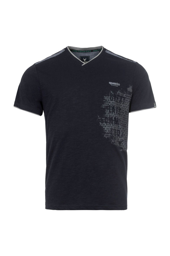 T-Shirt Herren Flammgarn Materialeinsätze