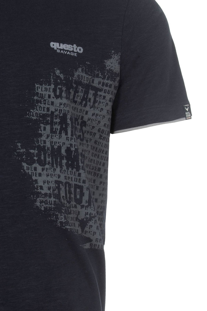 T-Shirt Herren Flammgarn Materialeinsätze