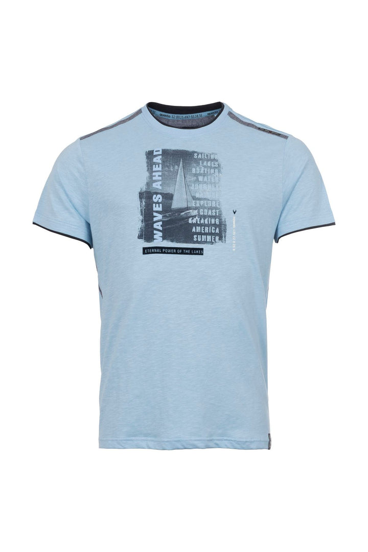 T-Shirt Herren Kontrastpipings Segel-Design