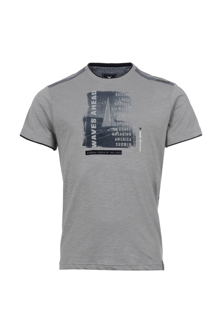T-Shirt Herren Kontrastpipings Segel-Design