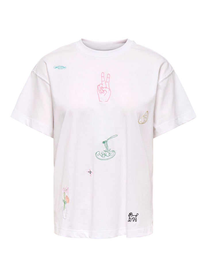 ONLEMMINA S/S TOP BOX JRS WHITE