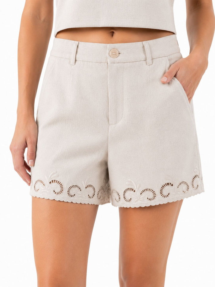 Short Leinenoptik Damen