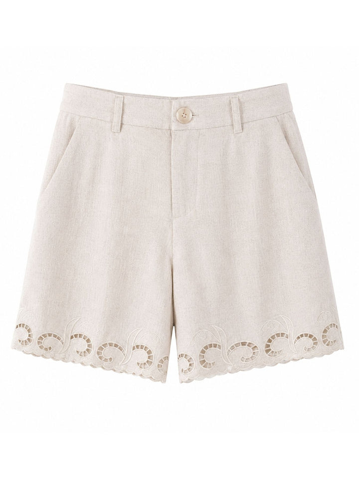 Short Leinenoptik Damen