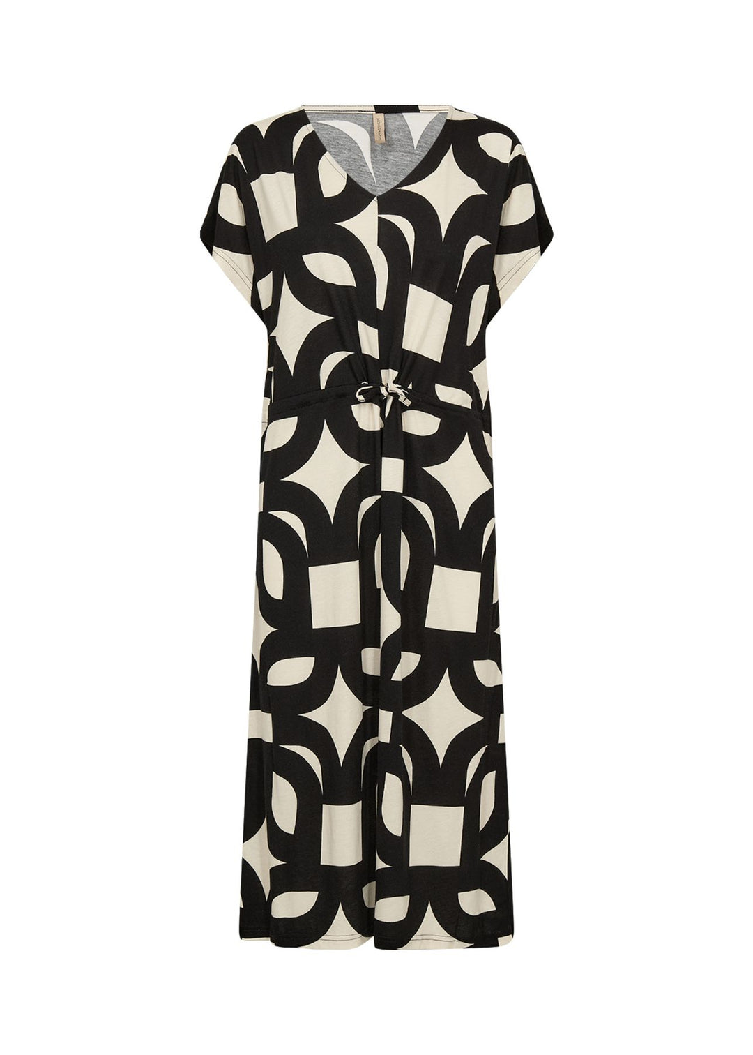 Kleid Damen Knielang Allover-Print