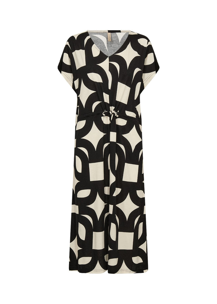 Kleid Damen Knielang Allover-Print