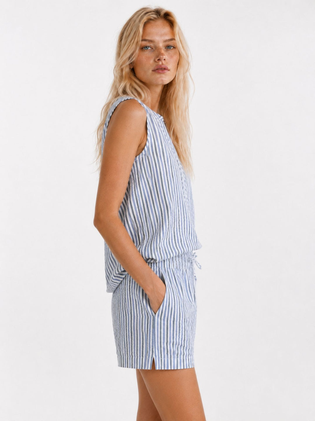 Bluse Damen ohne Arm Rückenpasse