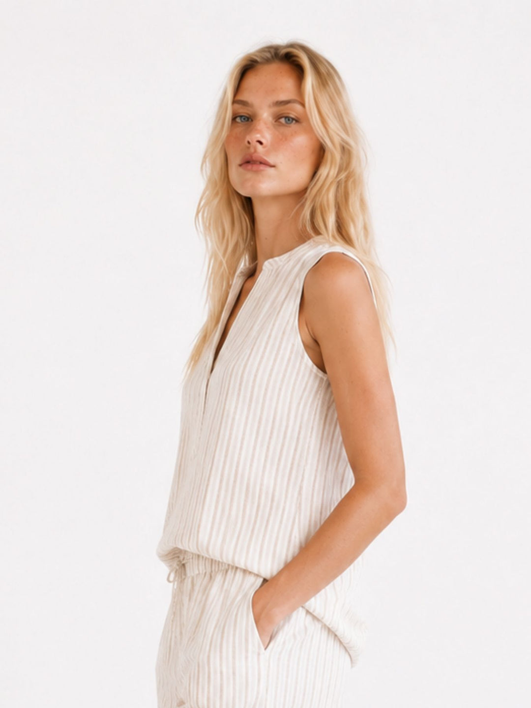Bluse Damen ohne Arm Rückenpasse