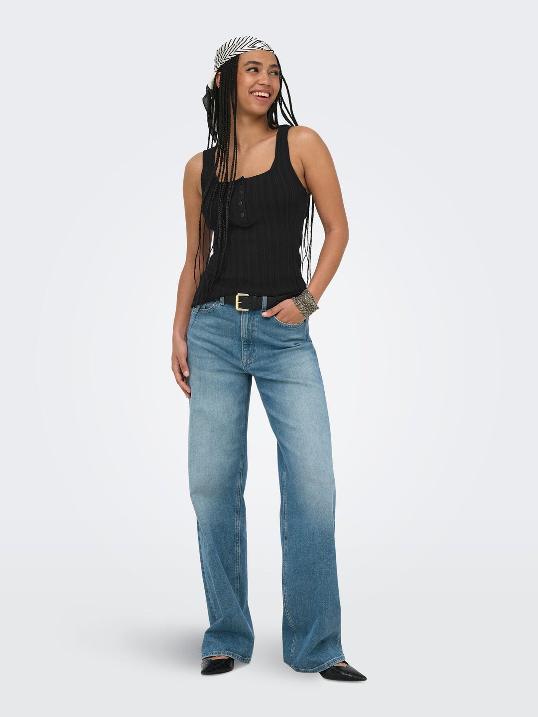 ONLBREE SL SQUARE NECK TANK TOP CC Black