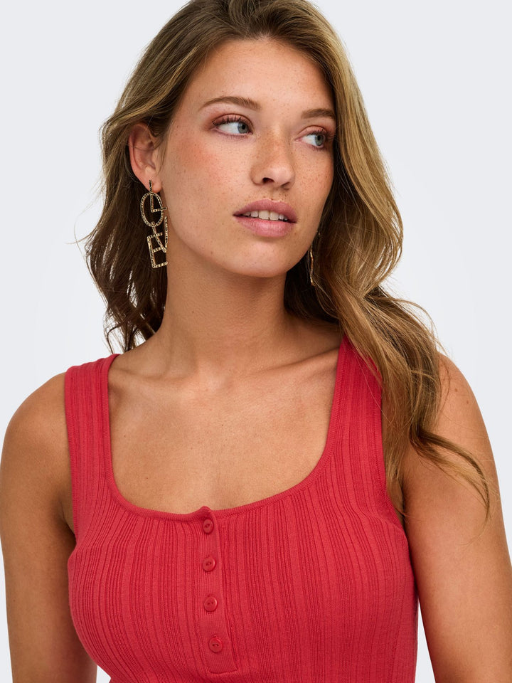ONLBREE SL SQUARE NECK TANK TOP CC Poinsettia
