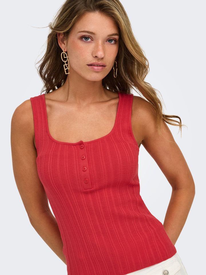 ONLBREE SL SQUARE NECK TANK TOP CC Poinsettia