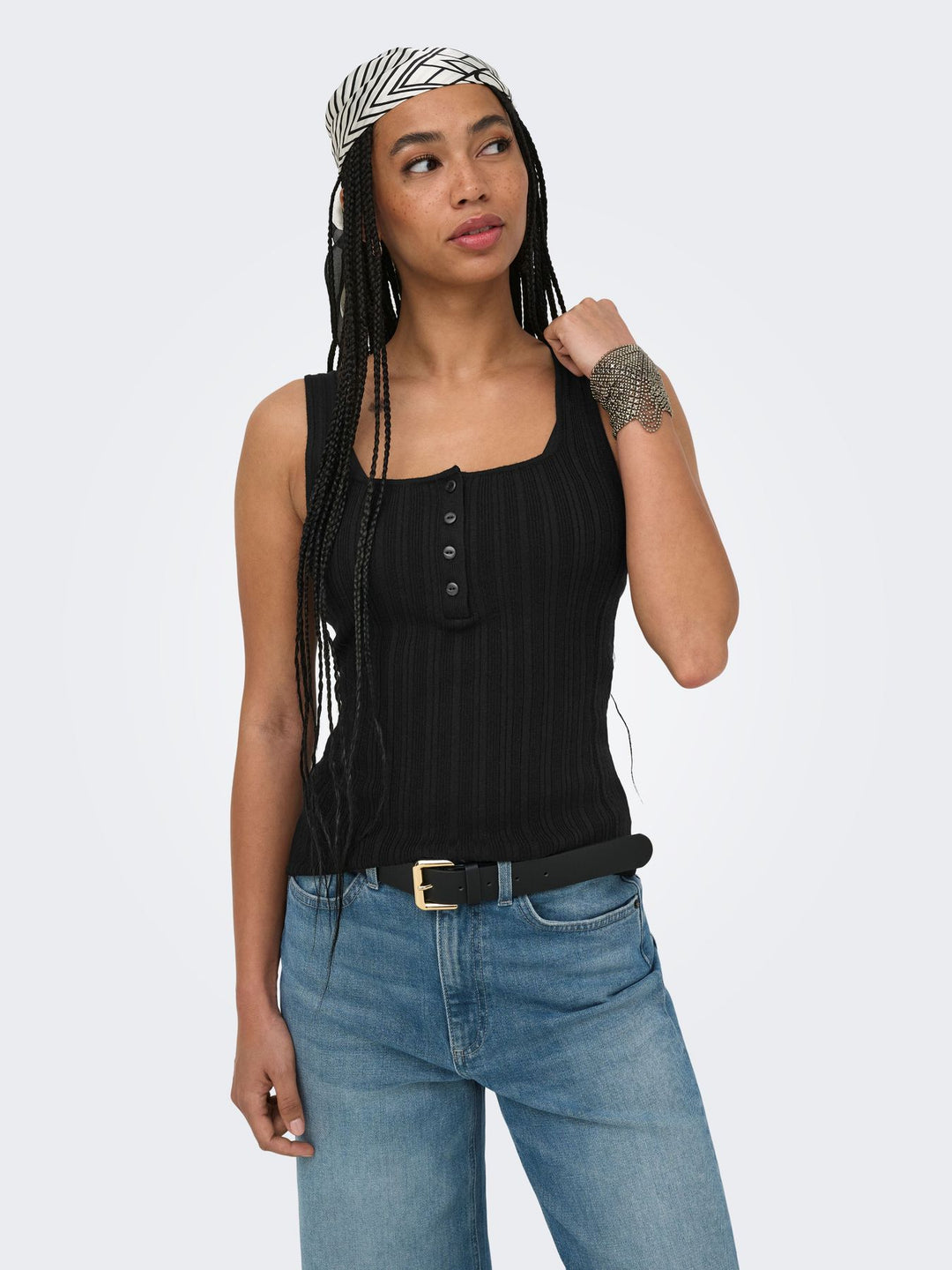ONLBREE SL SQUARE NECK TANK TOP CC Black