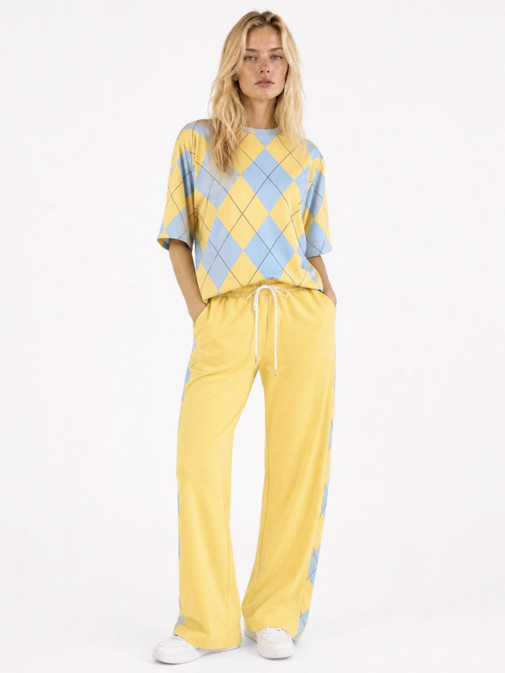 Set Jogginghose + T-Shirt Damen AOP Raute