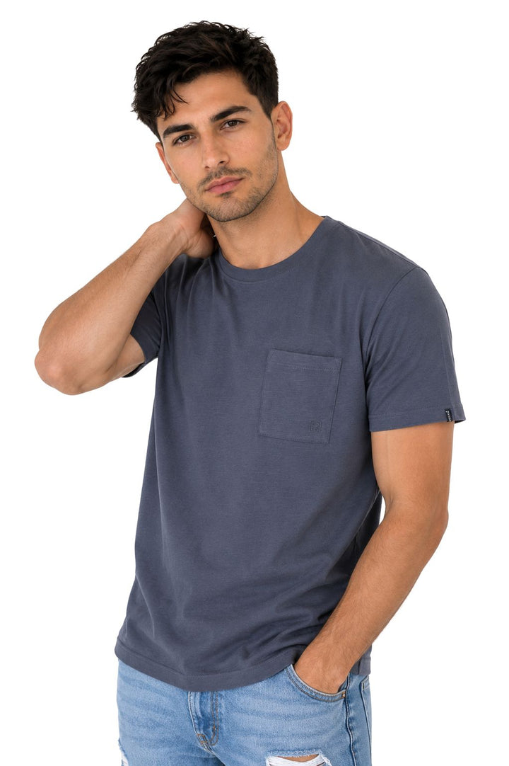 T-Shirt Herren Strucktur Brusttasche
