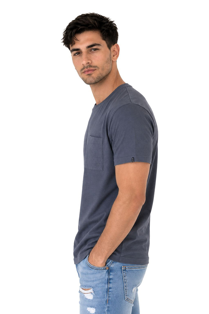 T-Shirt Herren Strucktur Brusttasche
