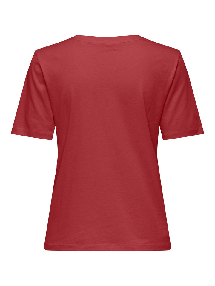ONLHAPPY S/S O-NECK TEE CS PR JRS Brick Red