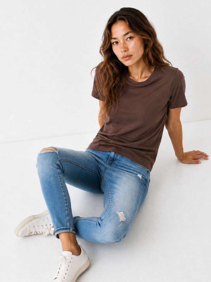 ONLHAPPY S/S O-NECK TEE CS PR JRS Chocolate Martini
