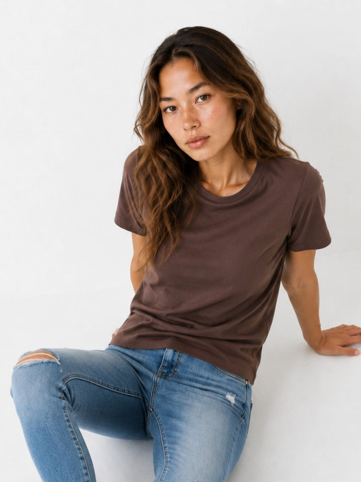 ONLHAPPY S/S O-NECK TEE CS PR JRS Chocolate Martini