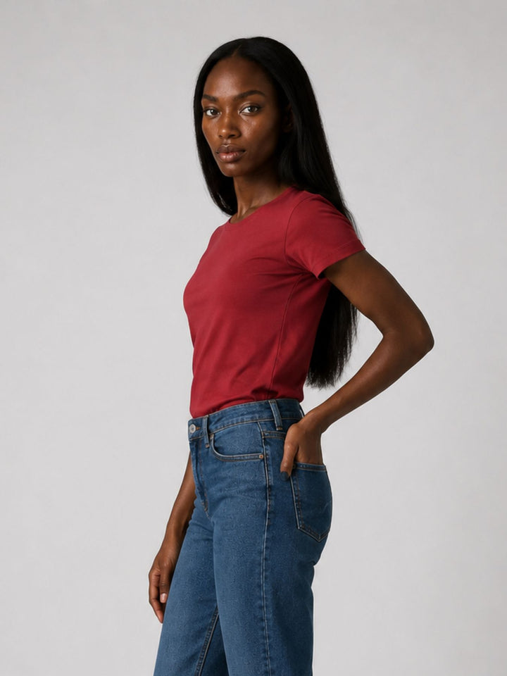 ONLHAPPY S/S O-NECK TEE CS PR JRS Brick Red