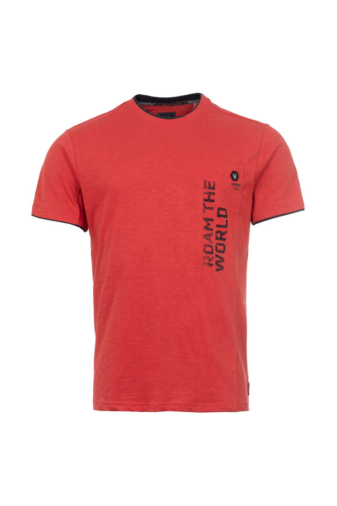 T-Shirt Herren vertikale Teilungsnaht Lettering-Print