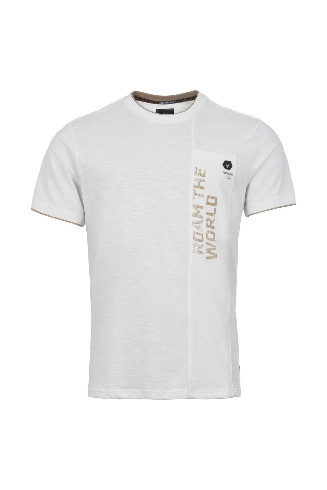 T-Shirt Herren vertikale Teilungsnaht Lettering-Print